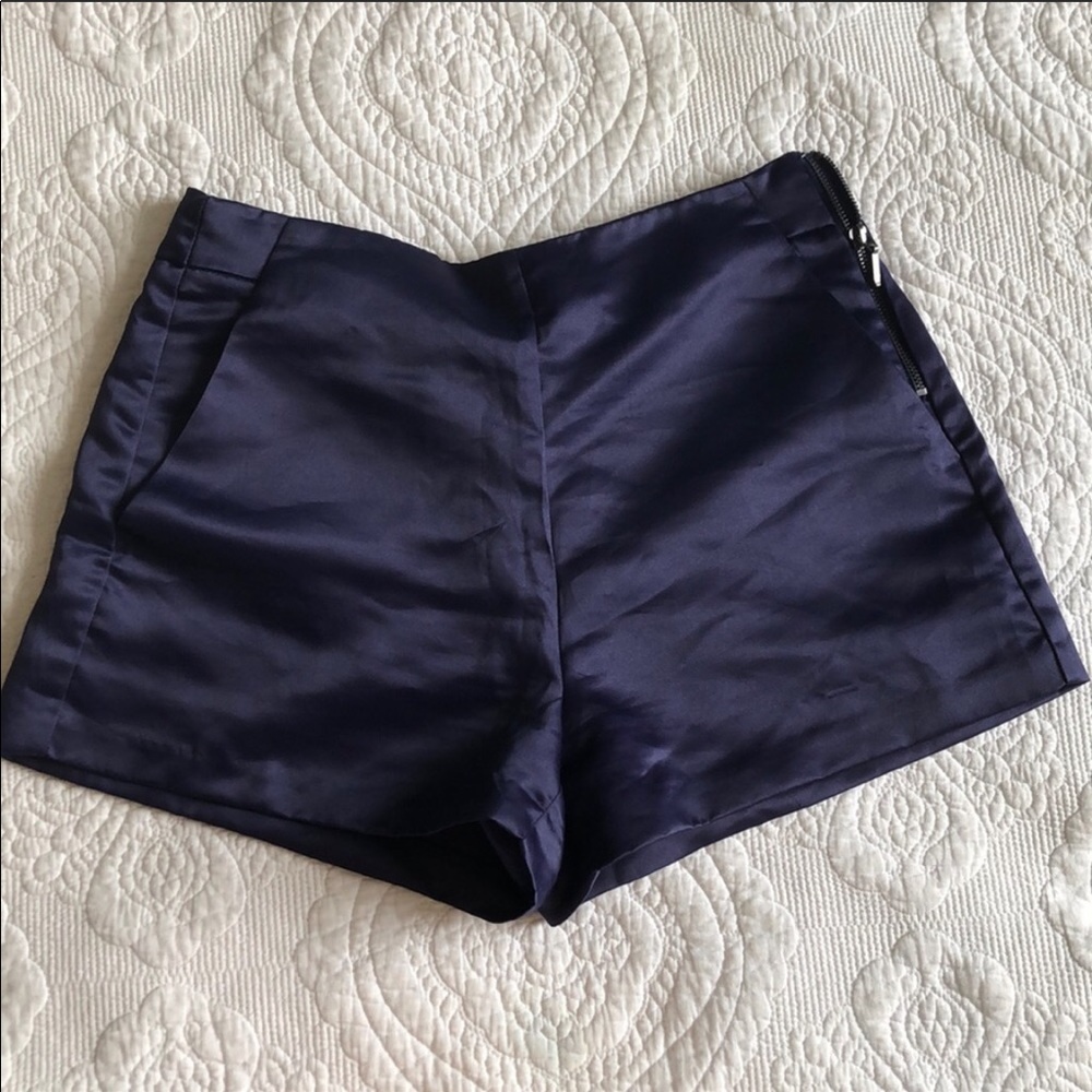 Forever 21 Satin high waisted navy shorts